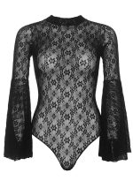 BODYSUIT FLORAL CON MANGAS EN CAMPANA