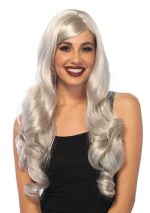 Peluca de cabello largo con ondas y fleco lateral - Imagen 3