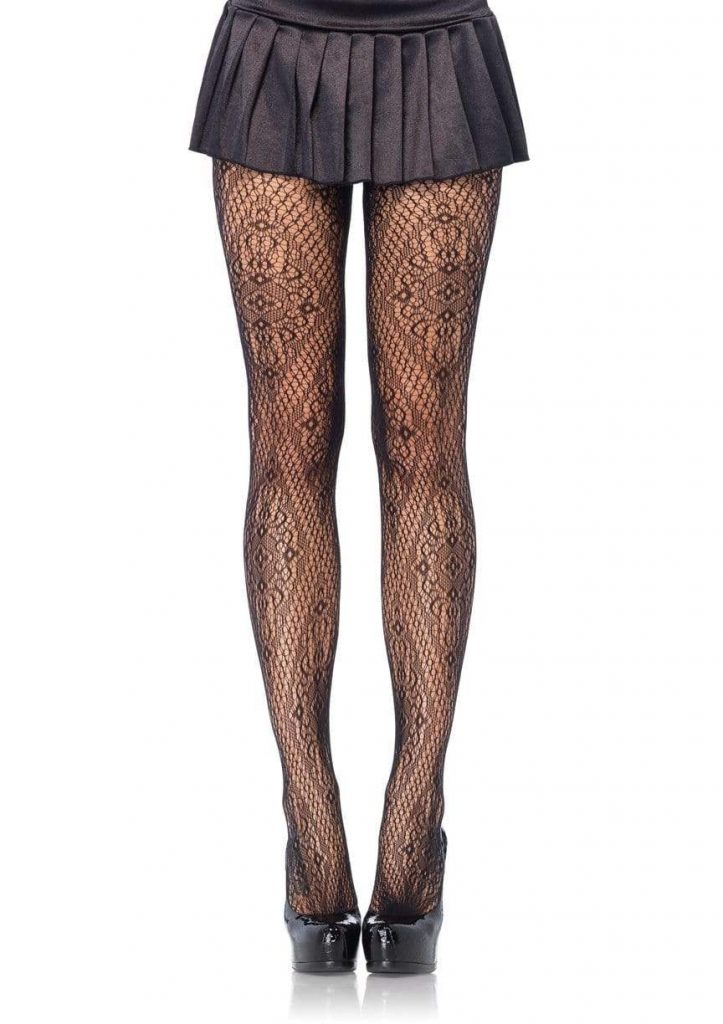 Pack De 3 Pares De Medias De Rejilla Estampadas De Cintura Alta - Color Negro, Opacas Y Sexys