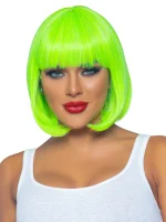 Peluca de cabello corto neón